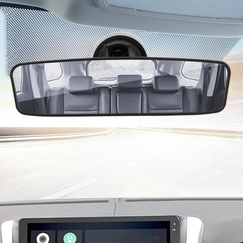Large Wide-Angle Rearview Mirror with 360° Rotation Capability - Adjustable Suction Cup