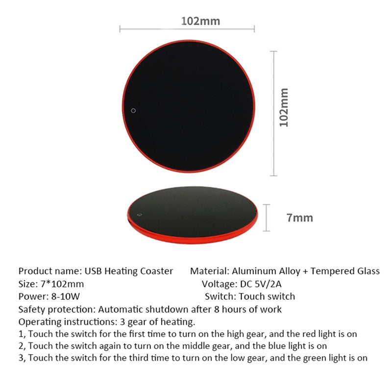 Mini Portable USB Cup Warmer - Mug Heating Coaster