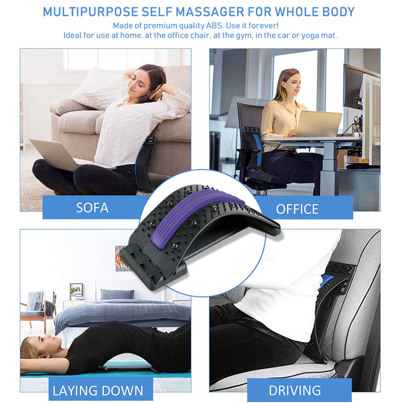 Multi-level Adjustable Back Massager Stretcher - Spine Support Pain Relief & Relaxation