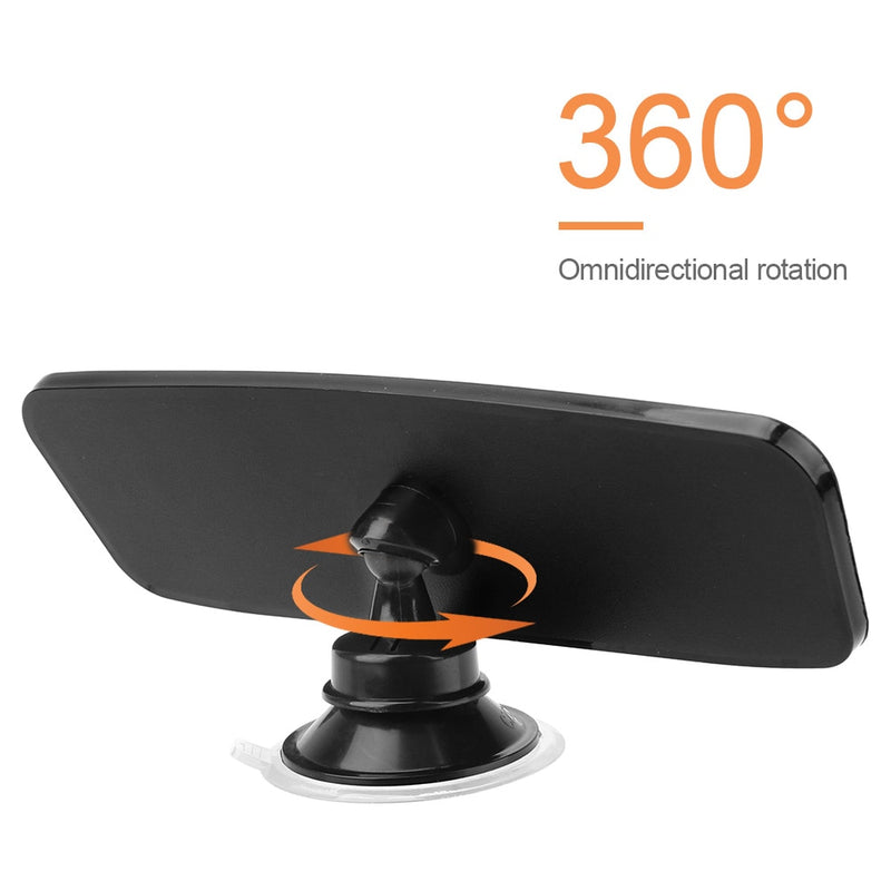 Large Wide-Angle Rearview Mirror with 360° Rotation Capability - Adjustable Suction Cup