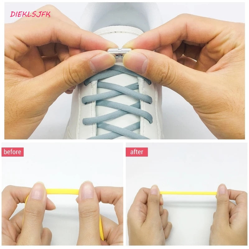 Elastic No Tie Shoelaces - Clip Together