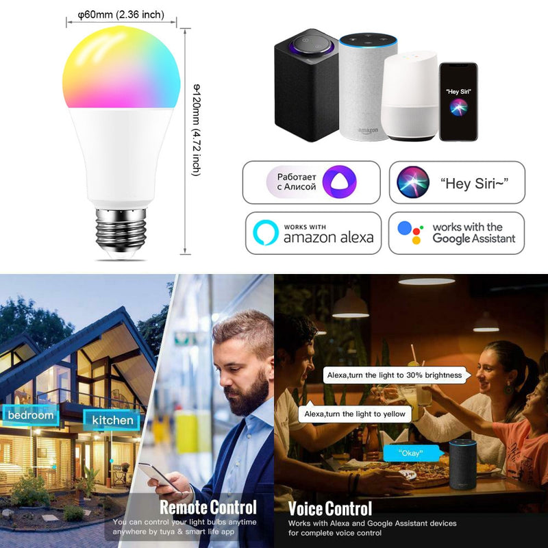 WiFi Smart Light Bulb - RBG/Warm/Cool