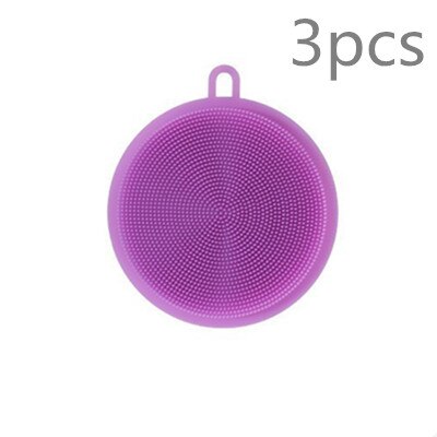 Silicone Dish Washing Scrubber or Place Mat (x3)