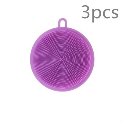 Silicone Dish Washing Scrubber or Place Mat (x3)