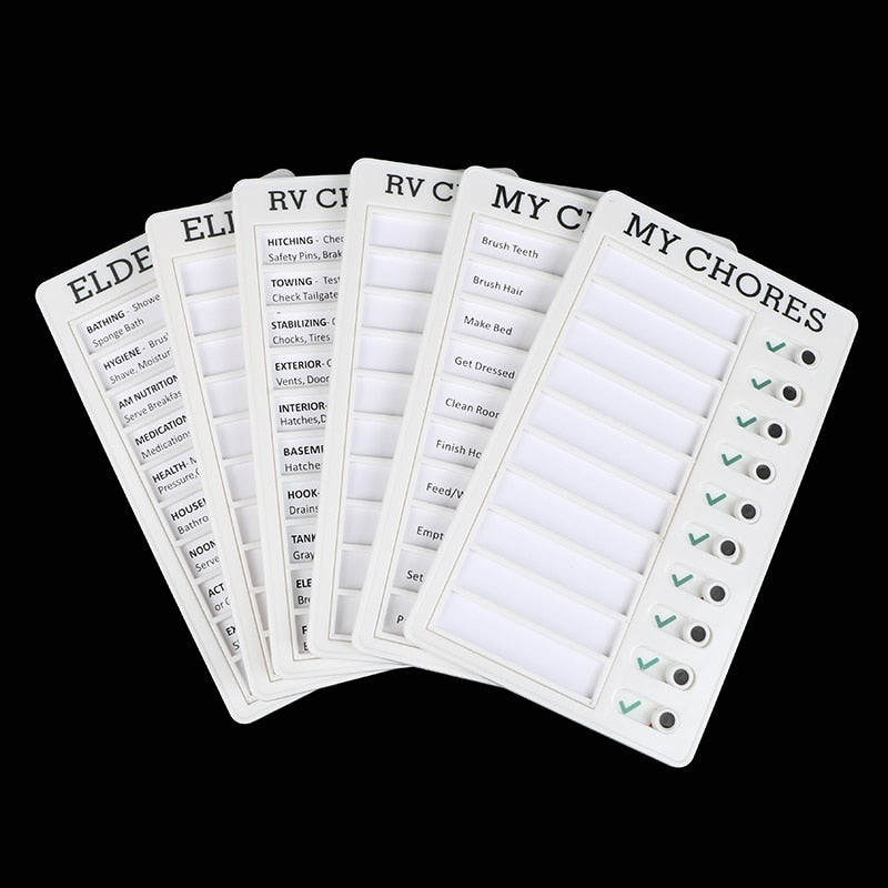 Mini Plastic Board Chore Tracker Chart