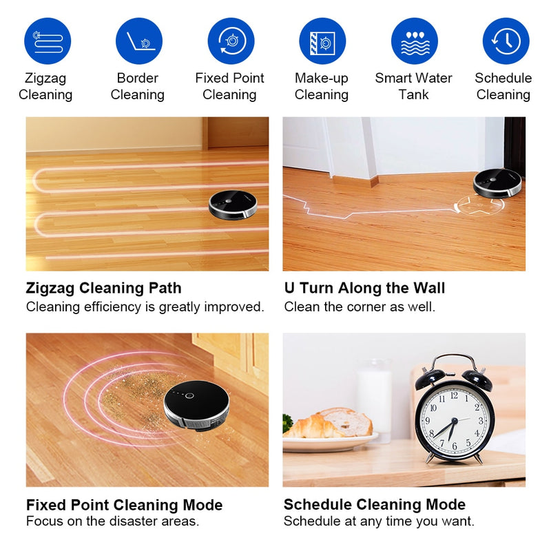 Robot Vacuum Cleaner - AI Map Navigation, WiFi App, Electric Water Tank, Wet Mop