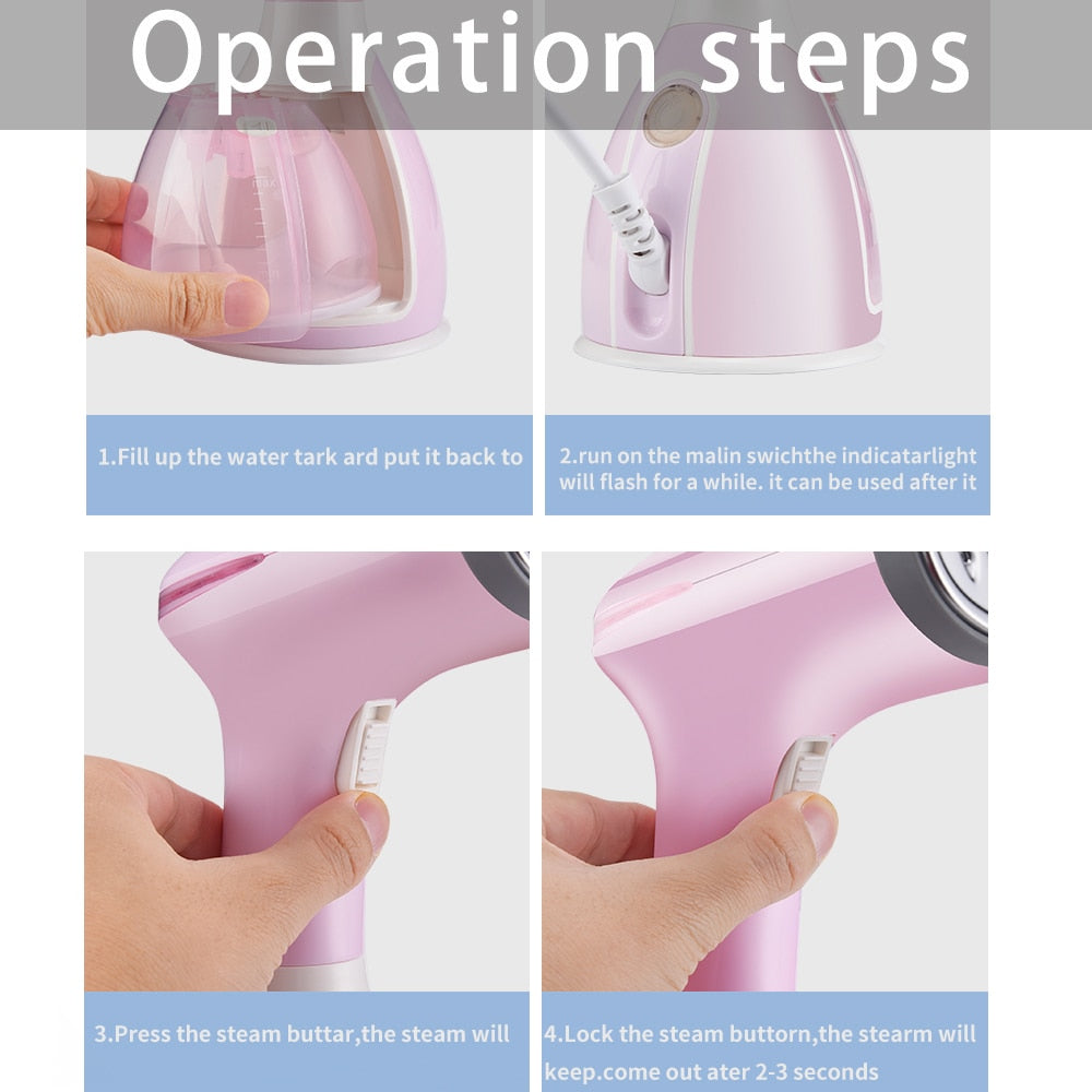 SaengQ Handheld Garment Steamer - 1500W Fast-Heat Fabric Steam Iron for Clothes