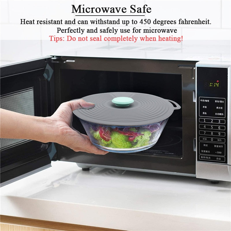 Silicone Suction Pan Lid - Microwave and Heat-Resistant Cover