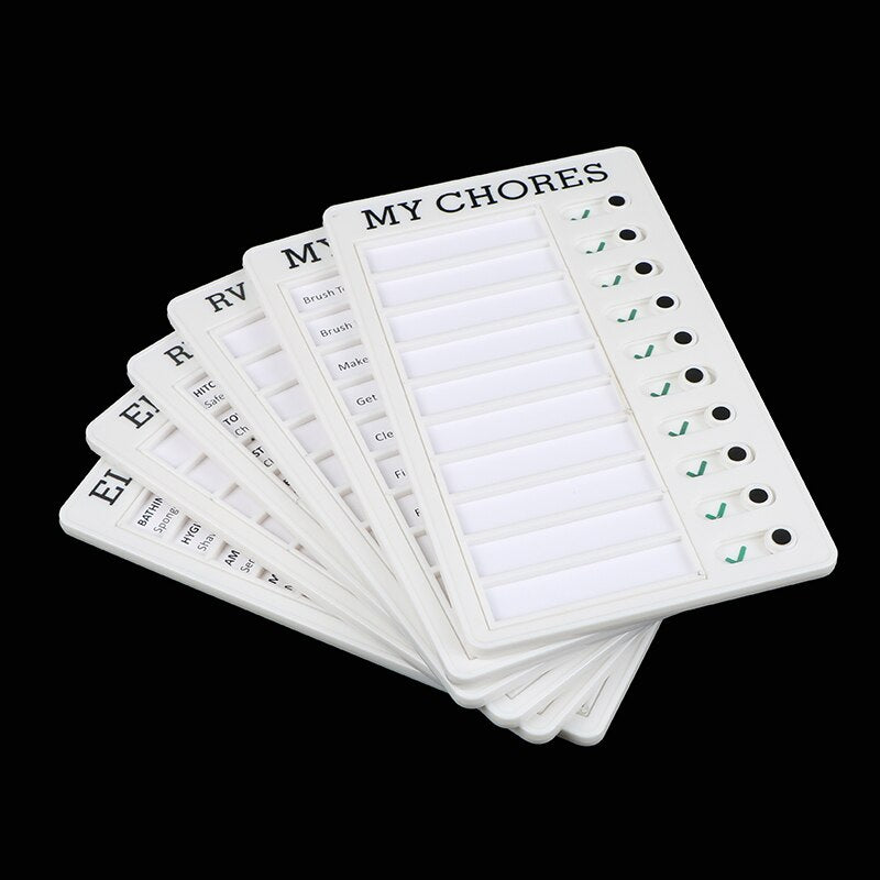 Mini Plastic Board Chore Tracker Chart