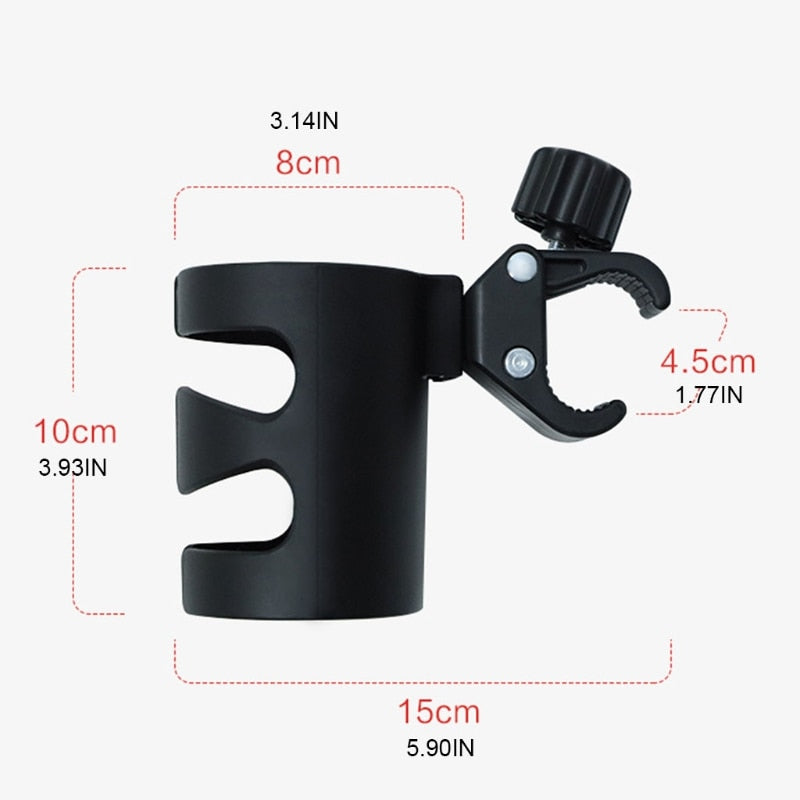 Baby Stroller Cup Holder - Universal 360 Degree Rotatable Holder