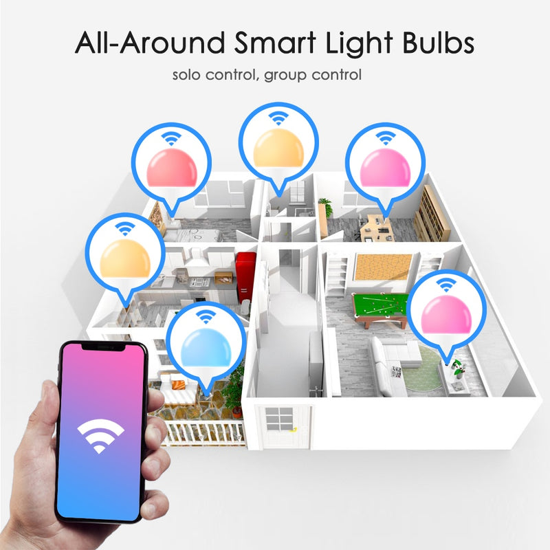 WiFi Smart Light Bulb - RBG/Warm/Cool