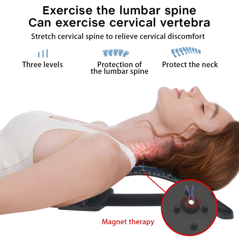 Multi-level Adjustable Back Massager Stretcher - Spine Support Pain Relief & Relaxation