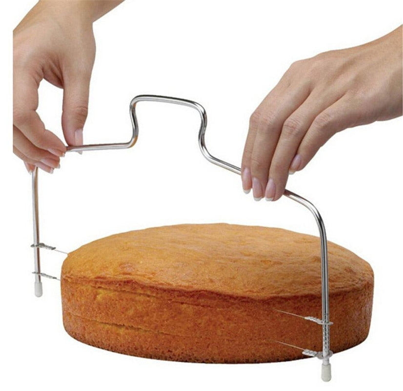 Stainless Steel Cake Cutter Slicer with Silicone Mold - Cake Decorating and Pastry Carving Tool