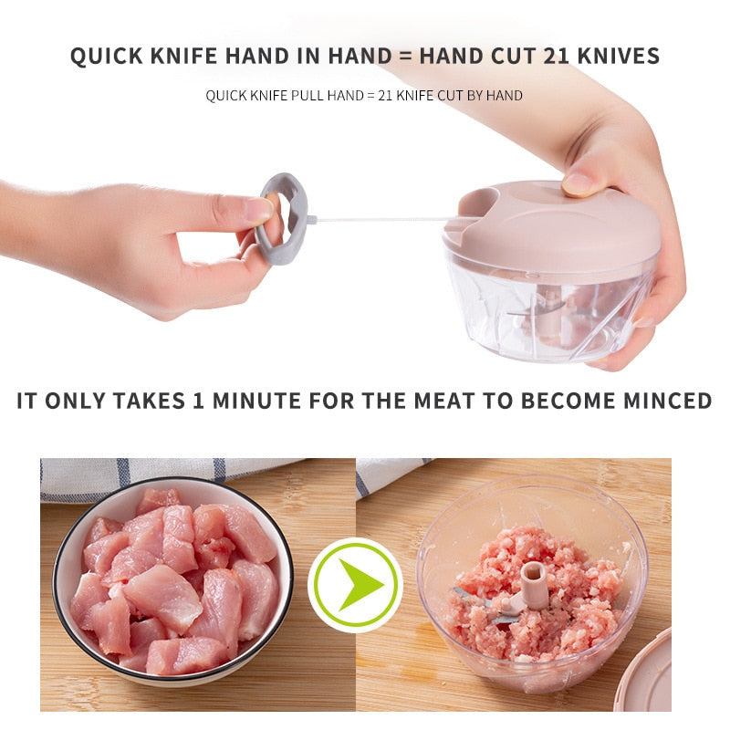 Multi-Function Hand-Pull Garlic Press for Kitchen Cooking
