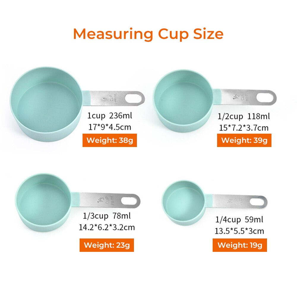 Stainless Steel Handle Measuring Spoon and Cup Set - Baking Kitchen Tools