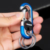 OMUDA Stainless Steel Carabiner Keychain - Double Ring Outdoor Key Chain