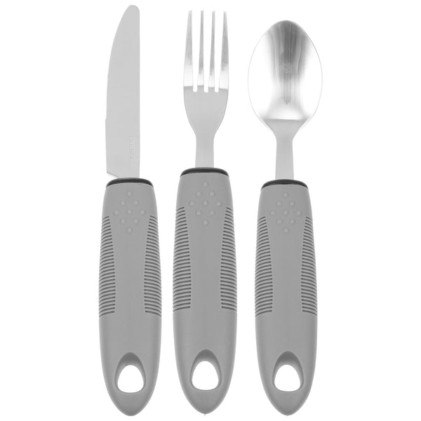 Adaptive Silverware Cutlery - Knife, Fork, Spoon - Set of 3