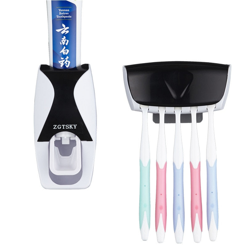 Automatic Toothpaste Dispenser & Toothbrush Holder (Wall Mounted)