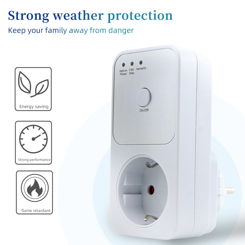Automatic Voltage Protector Socket - AC 220V Power Surge Protector for EU Plug Sockets