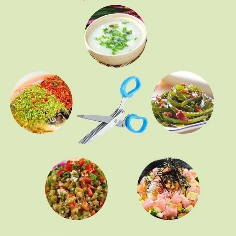 Muti-Blade Kitchen Scissors - Stainless Steel Vegetable Cutter