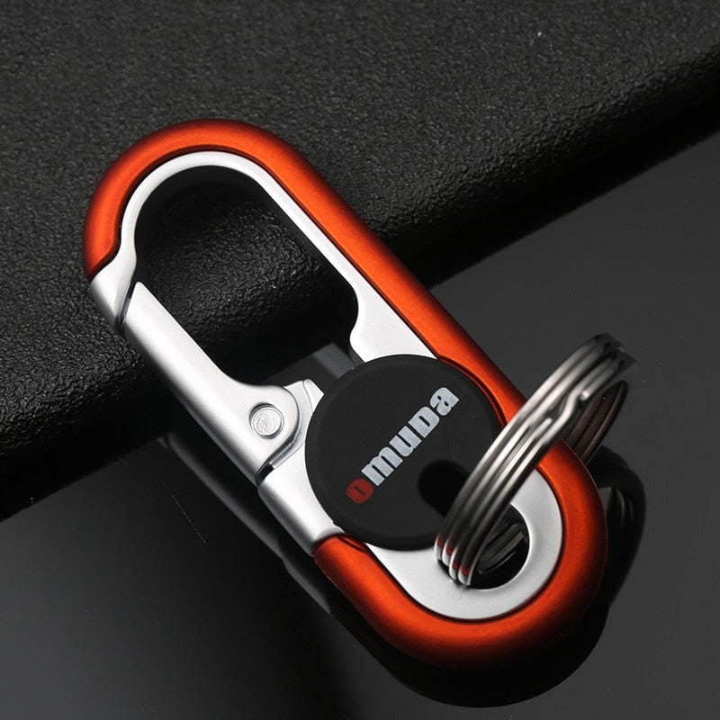 OMUDA Stainless Steel Carabiner Keychain - Double Ring Outdoor Key Chain
