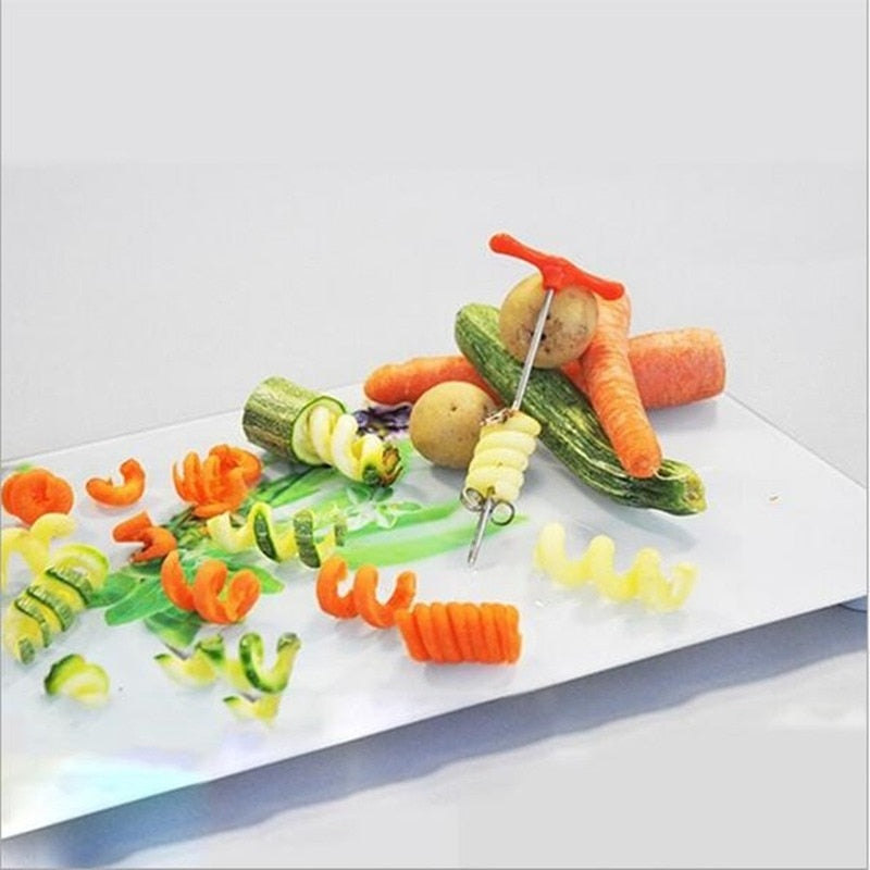 Manual Potato Spiral Cutter - Twist Shredder and French Fry Maker for Kitchen Gadget