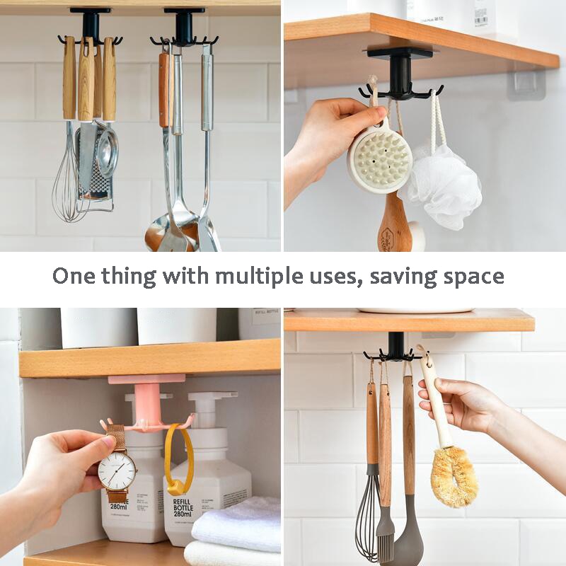 Kitchen and Bathroom Wall Hook Organizer - Multi-Purpose Storage
