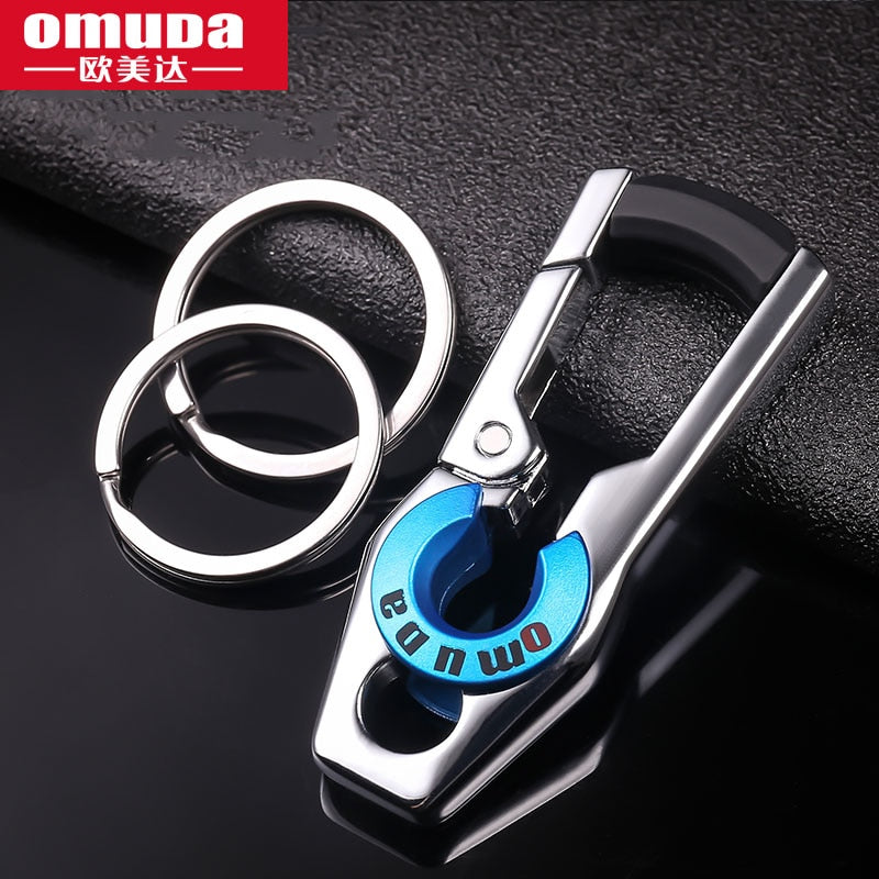 OMUDA Stainless Steel Carabiner Keychain - Double Ring Outdoor Key Chain