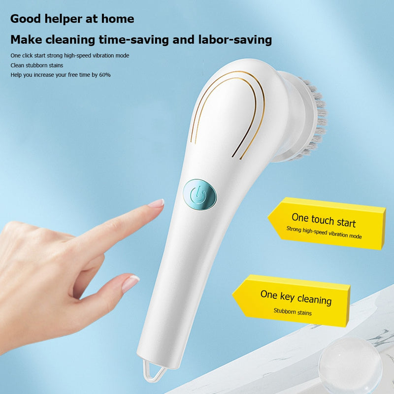 5-in-1 Multifunctional Electric Cleaning Brush - USB charging Bathroom & Kitchen Cleaning Tool