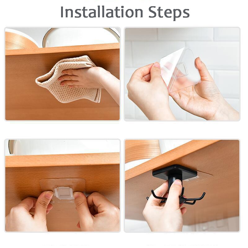 Kitchen and Bathroom Wall Hook Organizer - Multi-Purpose Storage