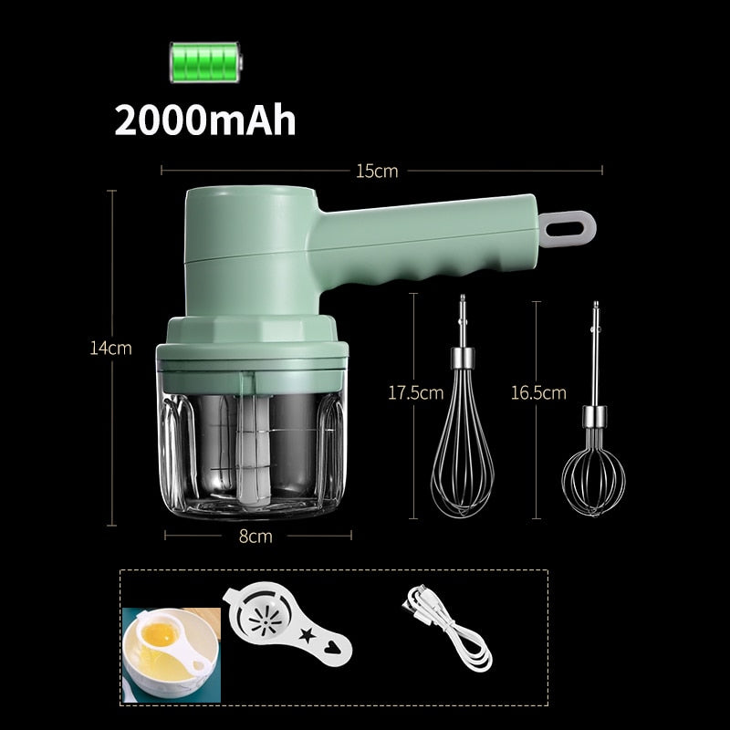 Portable Kitchen Mixer Set - Hand Mixer, Food Processor, and More