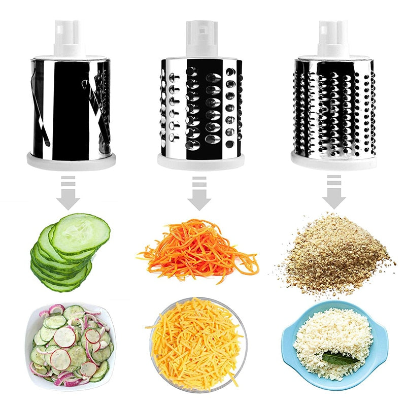 3 in 1 Rotary Vegetable Slicer, Grater & Shredder