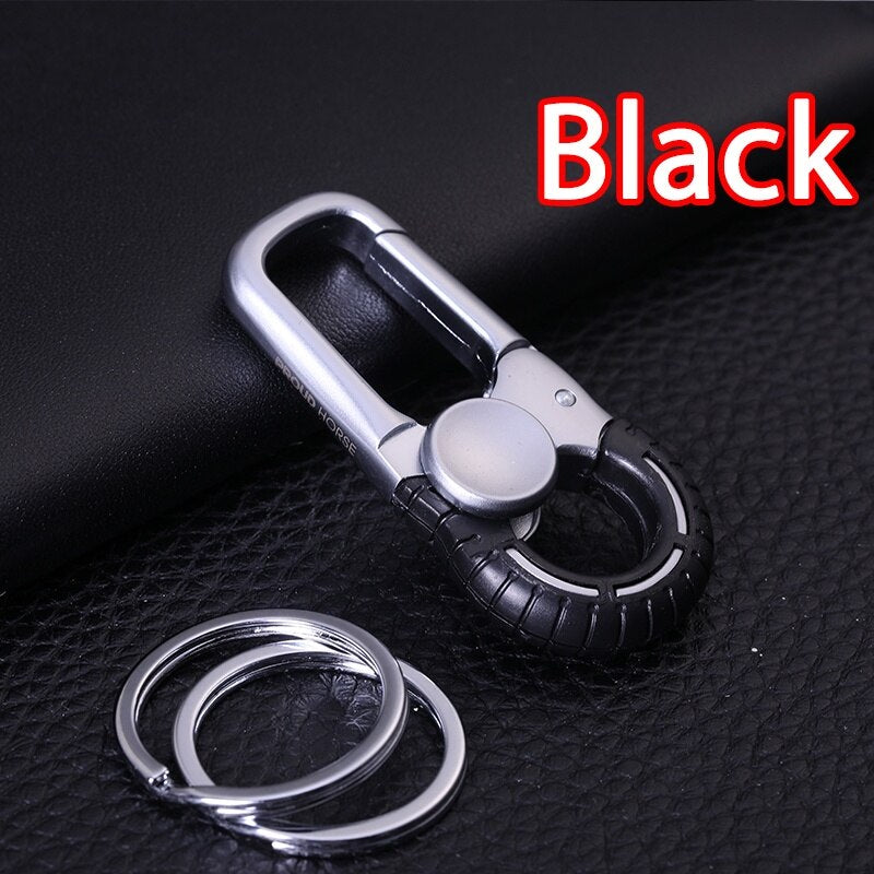 OMUDA Stainless Steel Carabiner Keychain - Double Ring Outdoor Key Chain