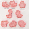8-Piece Cookie Cutters Set - 3D Animal Dinosaur Shapes for Biscuit Pastry and Cookies