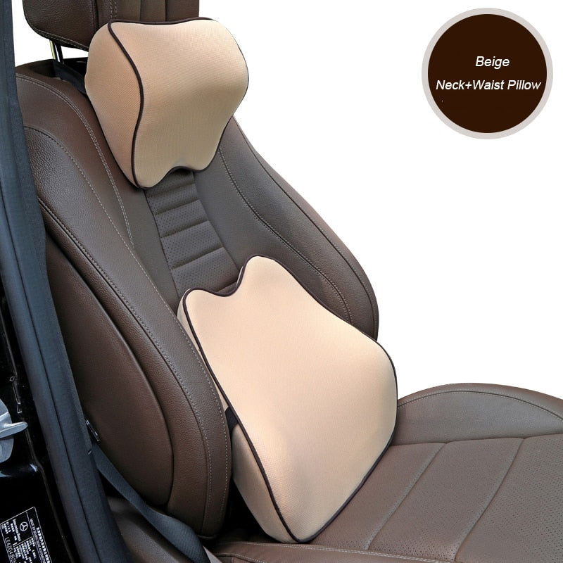 Car Lumbar Support & Headrest Neck Pillow