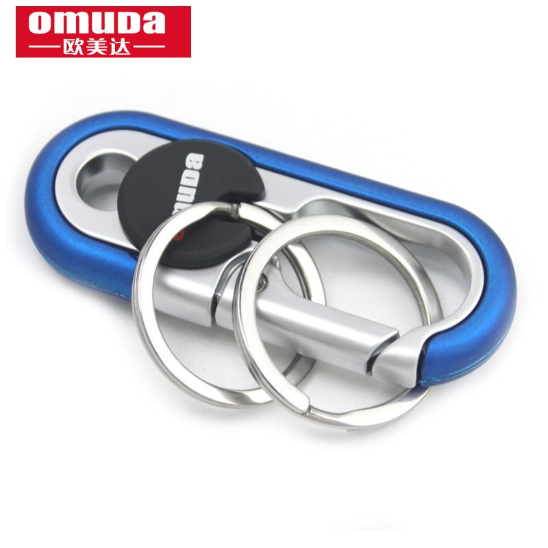 OMUDA Stainless Steel Carabiner Keychain - Double Ring Outdoor Key Chain