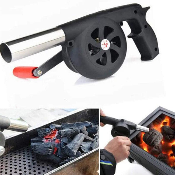 Hand Crank Blower - Fire Blower, BBQ/Barbeque Booster