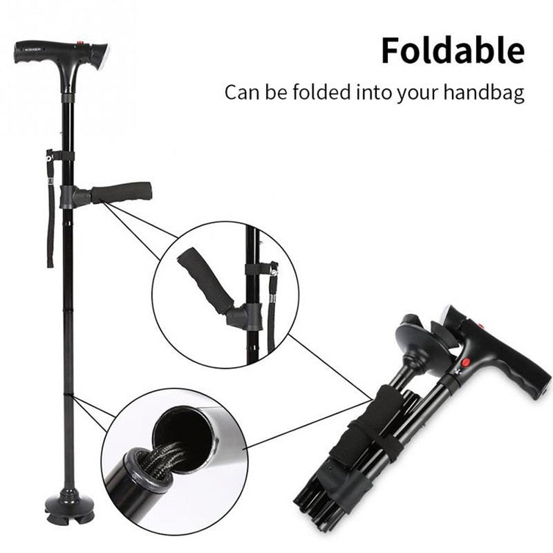 Collapsible Telescopic Folding LED Cane