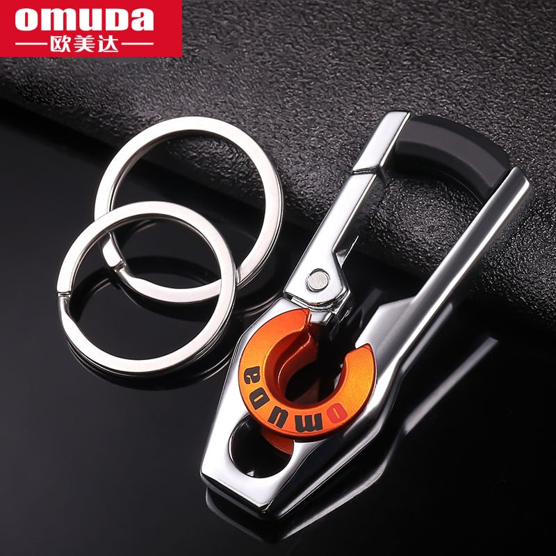 OMUDA Stainless Steel Carabiner Keychain - Double Ring Outdoor Key Chain