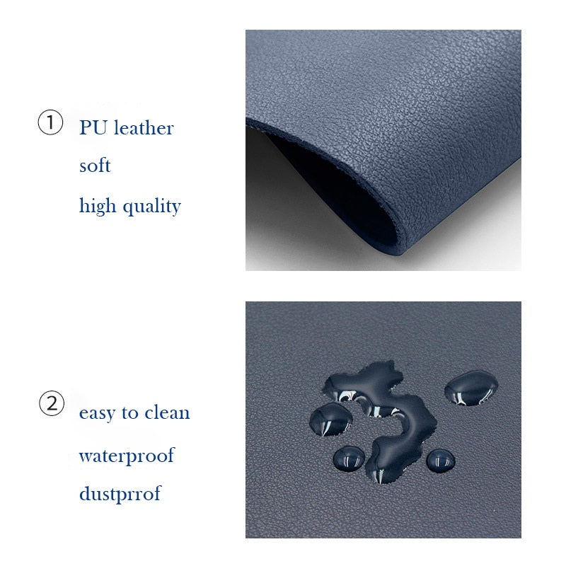 PU Leather Mouse Pad - Cute and Waterproof Desk Pad for Office Supplies