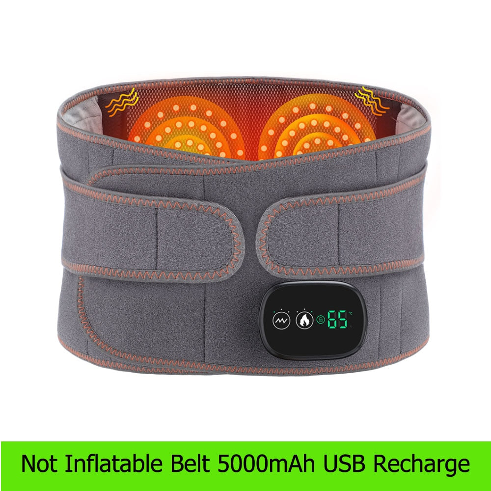Inflatable Belt with Red Light Heating and Vibration Massage - Waist and Abdomen Pain Relief