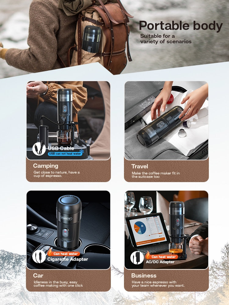 HiBREW Portable Espresso Coffee Maker - Car & Home Use