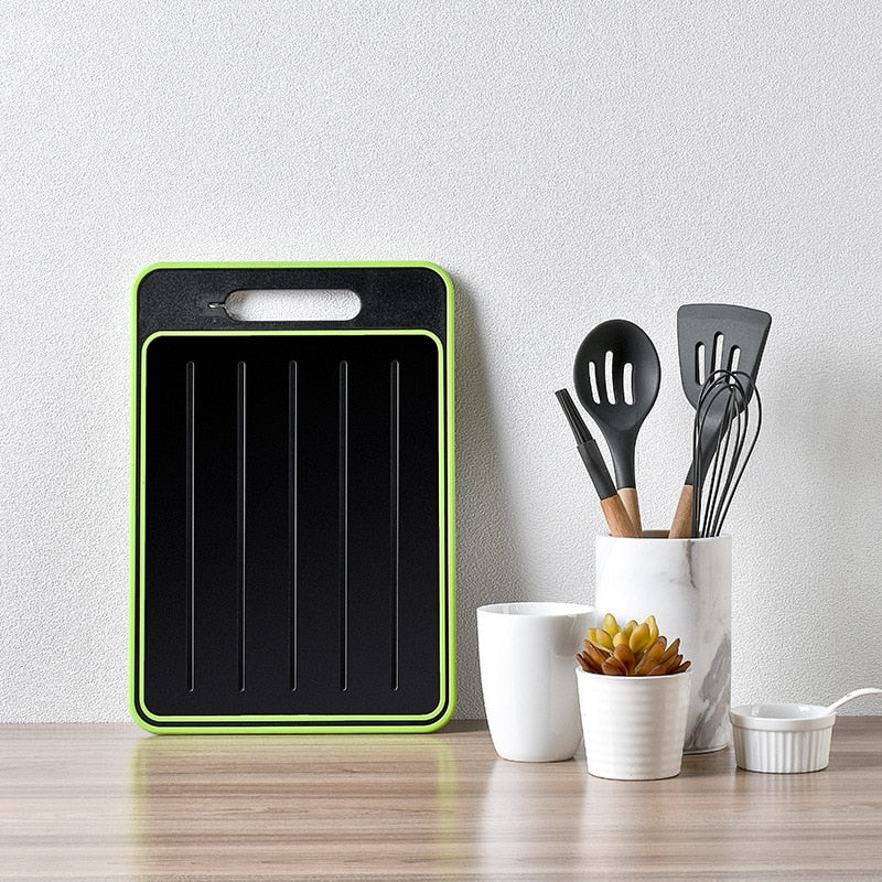 Double-Sided Cutting Board with Defrosting Function and Knife Sharpener
