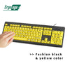 Large Print Lettered Keyboard - Wired (Black & Yellow)