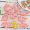 8-Piece Cookie Cutters Set - 3D Animal Dinosaur Shapes for Biscuit Pastry and Cookies