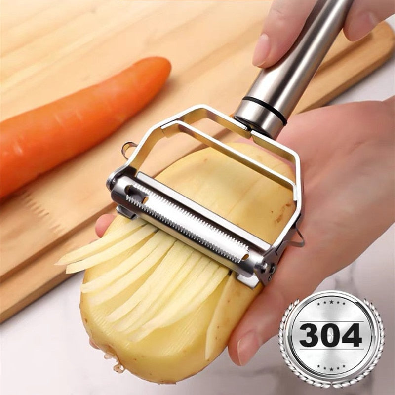 Multi-Function Stainless Steel Vegetable Cutter and Peeler - Sharp and Rust-Resistant Kitchen Tool