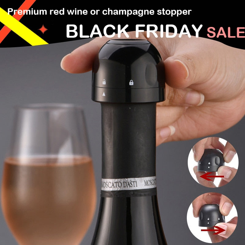 Wine/Champagne Bottle Stopper with Silicone Seal