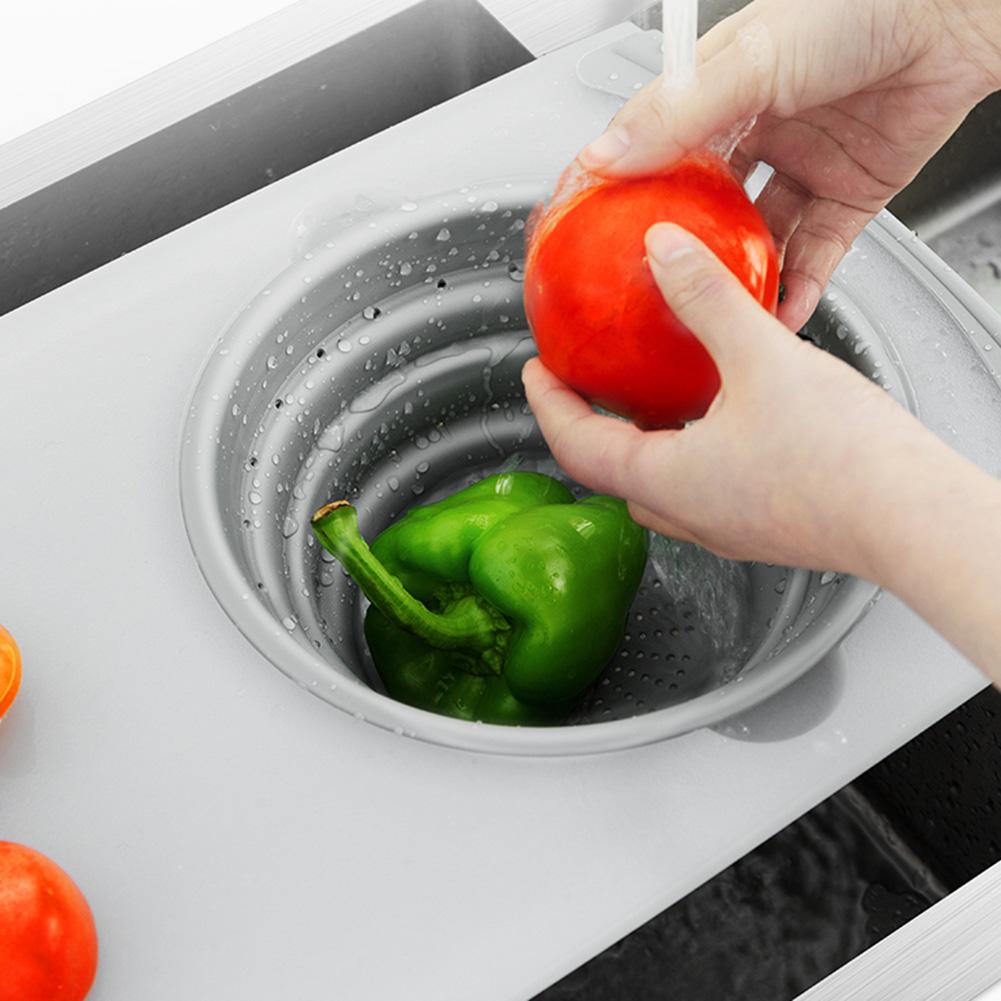 Innovative 3-in-1 Chopping Board with Folding Drain Basket - Multi-Functional Kitchen Tool