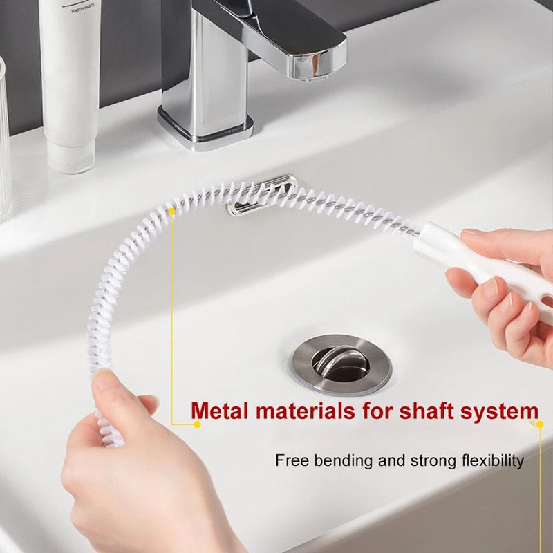 Flexible Pipe Dredging Brush - Bathroom Sink Drain Cleaner
