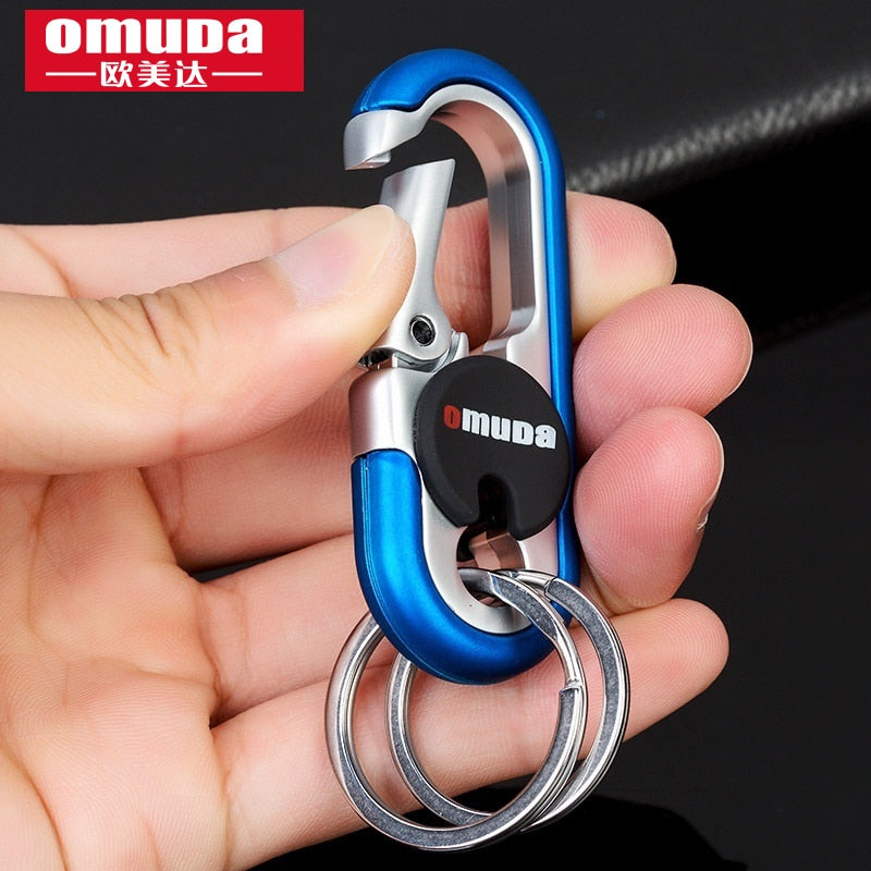 OMUDA Stainless Steel Carabiner Keychain - Double Ring Outdoor Key Chain